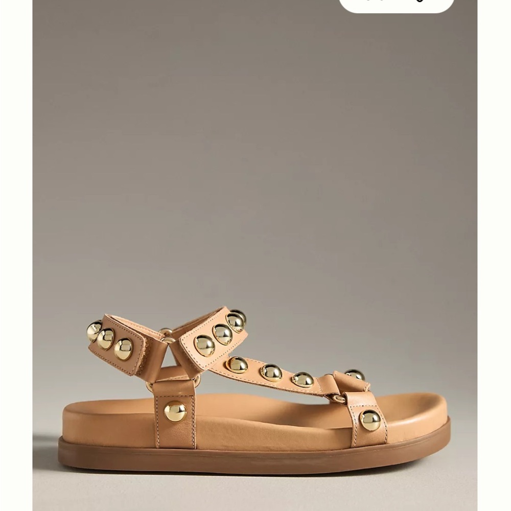 Anthropologie Studded Tan Sport Sandals